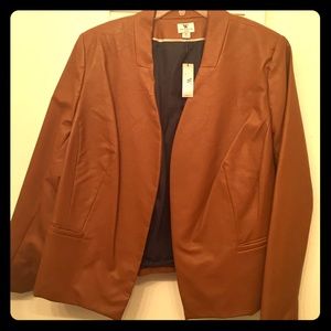 Pleather Plus Size Stylish Blazer